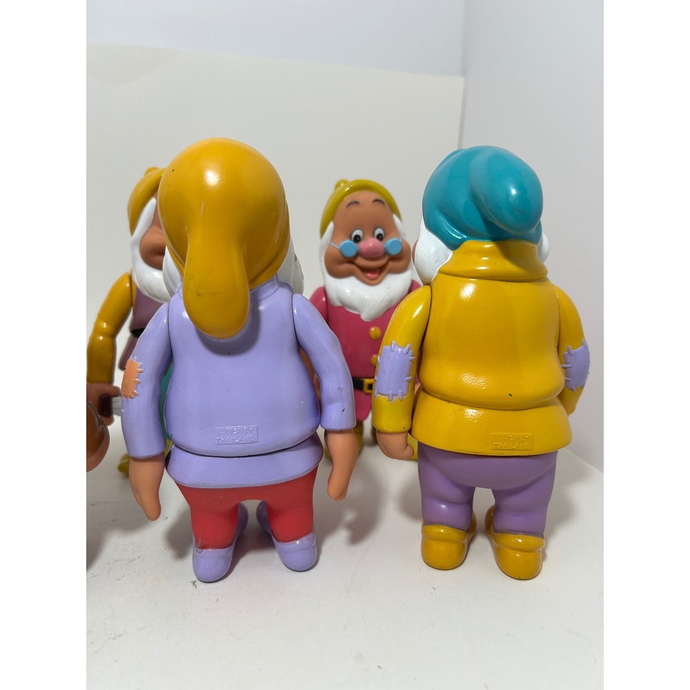 Disney Seven Dwarfs Snow White PVC Action Figure Set Vintage Thailand Complete 7 - Picture 5 of 13